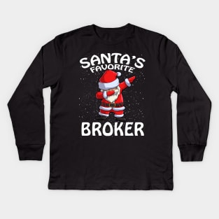 Santas Favorite Broker Christmas Kids Long Sleeve T-Shirt